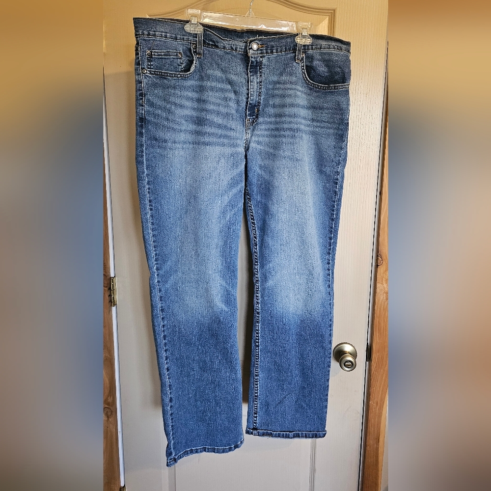 George 40x32 Mens Bootcut Blue Jeans Light Wash